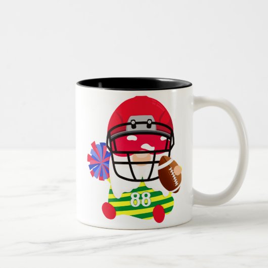 Tasse 2 Couleurs Gnomes de football américain (Droit)