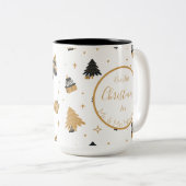 Tasse 2 Couleurs Gold Black First Christmas Tree Motif M. et Mme. (Devant droit)