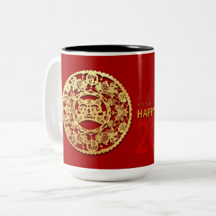 Tasse 2 Couleurs Gold Chinois Tiger coupé en papier Année Choisir l