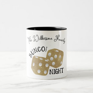 Tasse 2 Couleurs Gold Dice Bunco Night Nom personnalisé