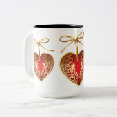 Tasse 2 Couleurs Gold Filigree Heart (Devant gauche)