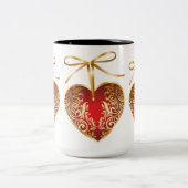 Tasse 2 Couleurs Gold Filigree Heart (Centre)
