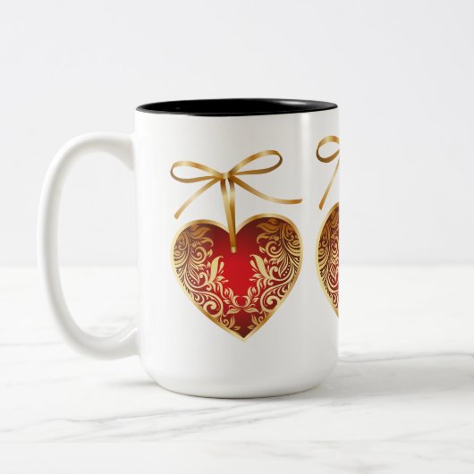 Tasse 2 Couleurs Gold Filigree Heart (Gauche)