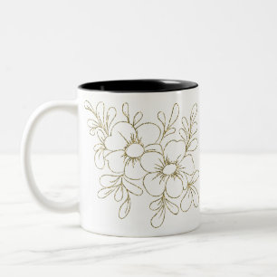 Tasse 2 Couleurs Gold Floral