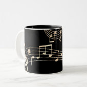 Tasse 2 Couleurs Gold Music Notes sur Black Medium (Devant gauche)