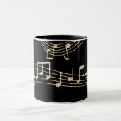 Tasse 2 Couleurs Gold Music Notes sur Black Medium (Centre)
