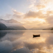 Tasse 2 Couleurs Golden Hour Mist & Boat Scenery, 15 oz