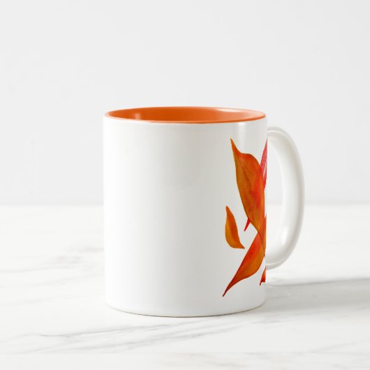 Tasse 2 Couleurs Golden Orange Auto Fall leaf moderne (Devant droit)
