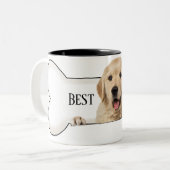 Tasse 2 Couleurs Golden Retriever dans l'os de chien (Devant gauche)