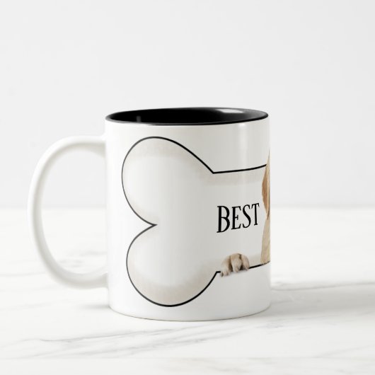 Tasse 2 Couleurs Golden Retriever dans l'os de chien (Gauche)