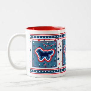 Tasse 2 Couleurs Golden Retriever Rouge Blanc Et Bleu 4 Juillet
