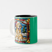 Tasse 2 Couleurs Golden Retriever Verre de Noël (Devant gauche)