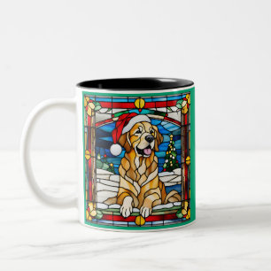 Tasse 2 Couleurs Golden Retriever Verre de Noël