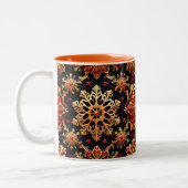 Tasse 2 Couleurs Golden Snowflakes Elegant Winter holidays Design (Gauche)