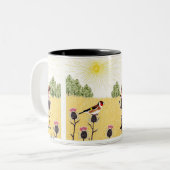 Tasse 2 Couleurs Goldfinches sur chardon (Devant gauche)