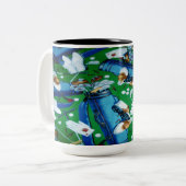 Tasse 2 Couleurs Golf bleu et vert (Devant gauche)