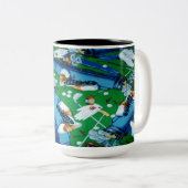 Tasse 2 Couleurs Golf bleu et vert (Devant droit)