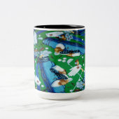 Tasse 2 Couleurs Golf bleu et vert (Centre)