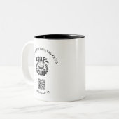 Tasse 2 Couleurs Golf Club League Téléphone Logo Code QR (Devant gauche)