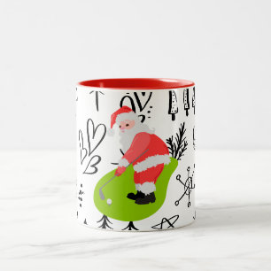 Tasse 2 Couleurs Golf de noël Santa Claus
