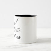 Tasse 2 Couleurs Golf Design Monogramme Modèle (Centre)