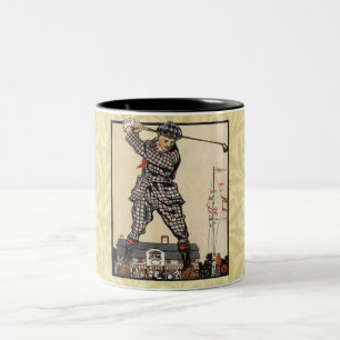 Tasse 2 Couleurs Golf Golfeur Vintage Antique Golf