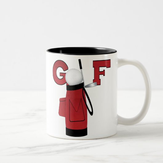 Tasse 2 Couleurs Golf rouge de sac de golf (Droit)