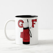 Tasse 2 Couleurs Golf rouge de sac de golf (Gauche)