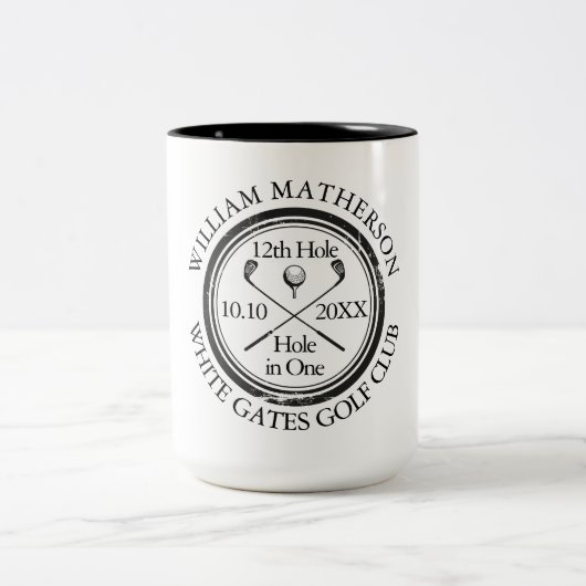 Tasse 2 Couleurs Golf sur mesure trou en un (Centre)