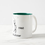 Tasse 2 Couleurs Golfeur nom personnalisé et année  (Devant droit)