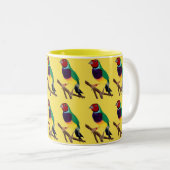 Tasse 2 Couleurs ~ Gouldian Finch ~ Art original ~ Café à deux tons (Devant droit)