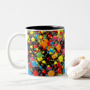 Tasse 2 Couleurs Gouttelettes de peinture Splash Arc-en-ciel PD