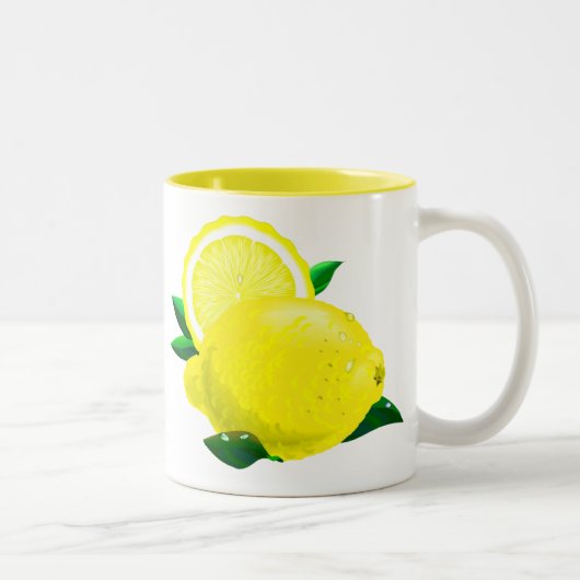 Tasse 2 Couleurs Gouttes de citron (Droit)