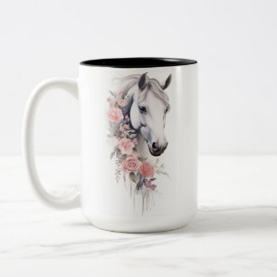 Tasse 2 Couleurs "Grace and Blooms : A Floral Portrait of Elegance"