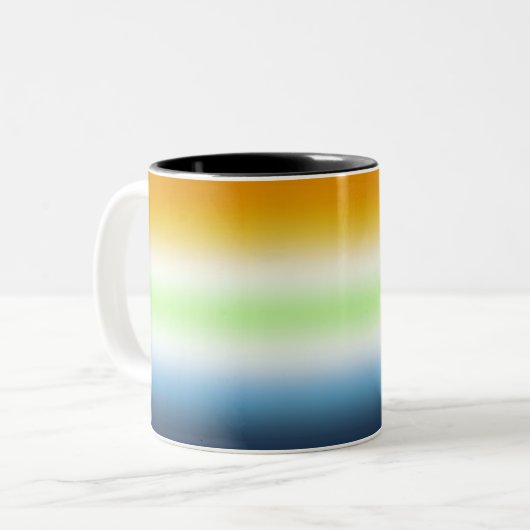 Tasse 2 Couleurs Gradient AroAce Agender Pride (Devant gauche)