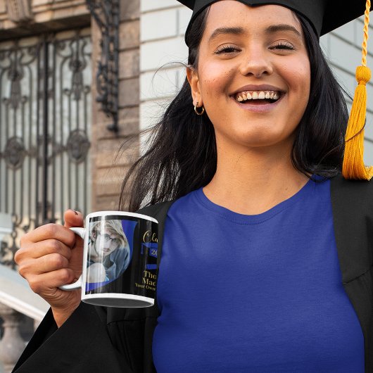 Tasse 2 Couleurs Graduation moderne Black Blue Wave