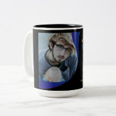 Tasse 2 Couleurs Graduation moderne Black Blue Wave (Devant gauche)