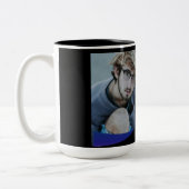 Tasse 2 Couleurs Graduation moderne Black Blue Wave (Gauche)