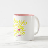 Tasse 2 Couleurs Graffiti magenta/jaune (Devant droit)