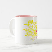 Tasse 2 Couleurs Graffiti magenta/jaune (Devant gauche)
