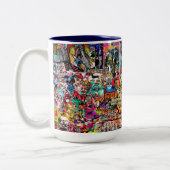 Tasse 2 Couleurs Graffiti mur collage (Gauche)