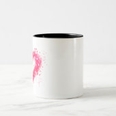 Tasse 2 Couleurs Graffiti peinture rose brillant design coeur (Centre)