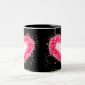 Tasse 2 Couleurs Graffiti peinture rose brillant design coeur (Centre)