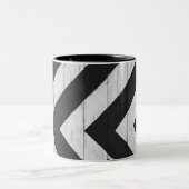 Tasse 2 Couleurs Grain de bois peint noir et blanc (Centre)