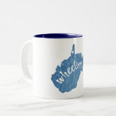 Tasse 2 Couleurs Grains de bois de Virginie occidentale (Devant gauche)