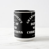 Tasse 2 Couleurs Grammar Humour de police Texte blanc (Centre)