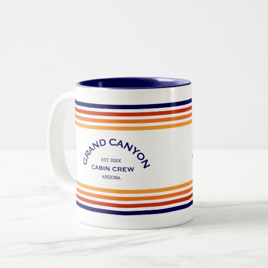Tasse 2 Couleurs Grand Canyon Cabine Club Custom Crest Park Stripe (Devant gauche)