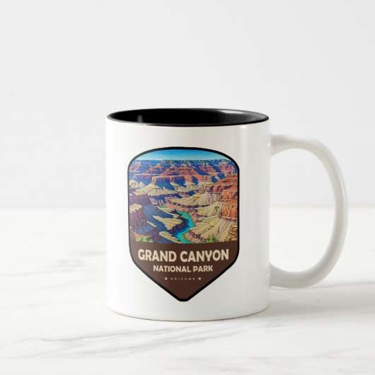 Tasse 2 Couleurs Grand Canyon National Park Shield (Droit)