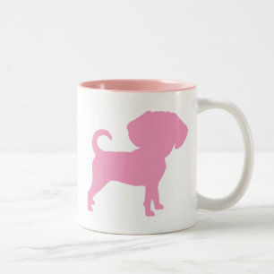 Tasse 2 Couleurs Grand chien principal mignon drôle de Puggle