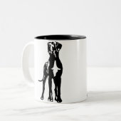 Tasse 2 Couleurs Grand Danois Buddys (Devant gauche)